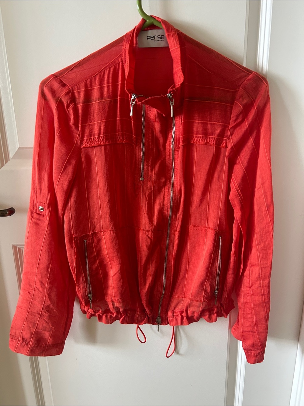 Per Se by Carlisle Orange Jacket with Zipper and toggle waist